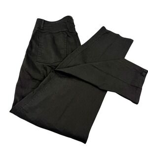 Closed Pearl Pants 29 Black Linen Blend Italy High Rise Straight Leg Designer